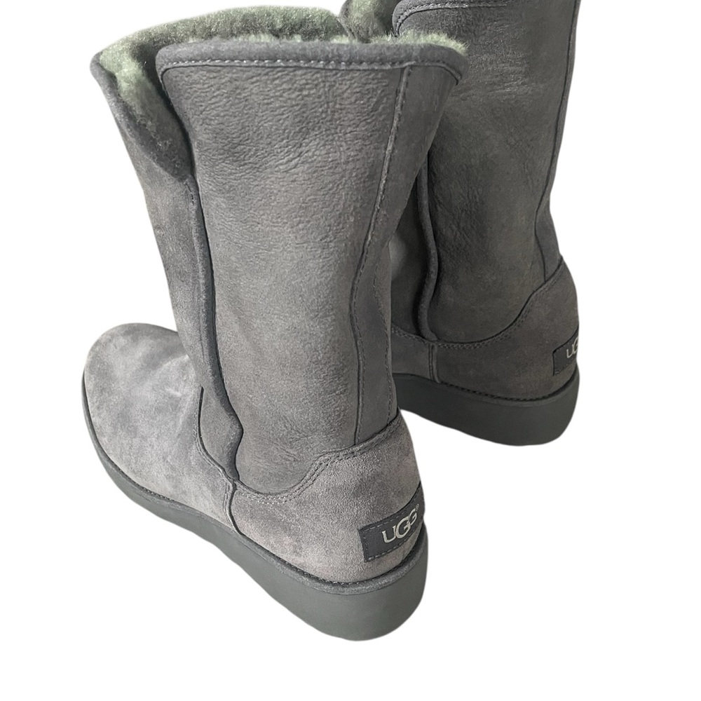 UGG Amie Wedge Gray Suede Boots - Picture 5 of 7
